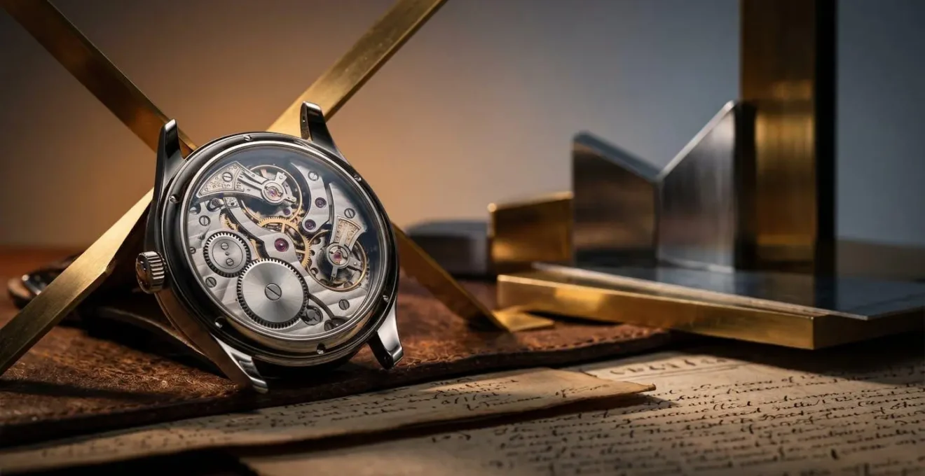Scène analytique évoquant l'univers de l'horlogerie de luxe et l'investissement