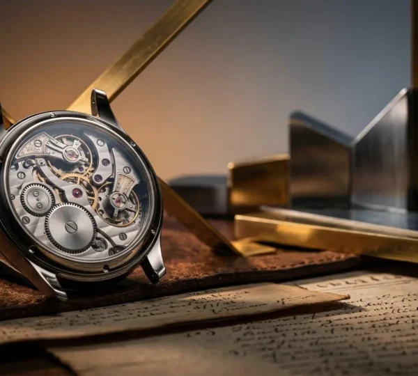 Scène analytique évoquant l'univers de l'horlogerie de luxe et l'investissement