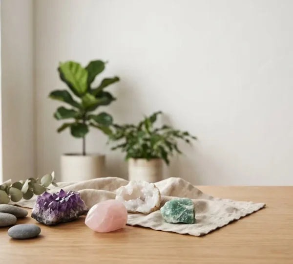 Pierres naturelles et cristaux pour la réduction du stress au travail, composition apaisante